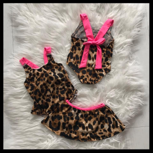 Bathing suit 2-pieces Leopard pink